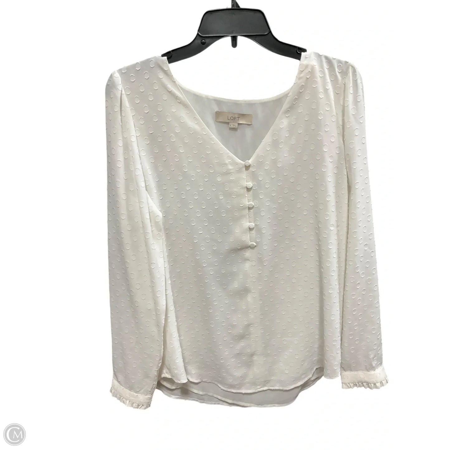 Top Long Sleeve By Loft In Cream, Size: M