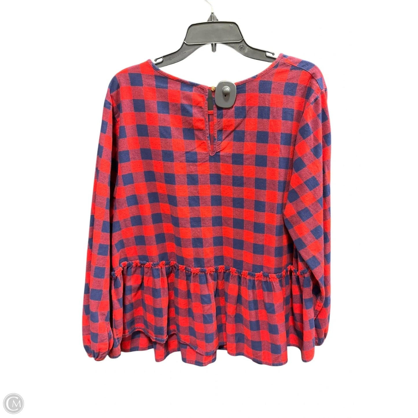 Top Long Sleeve By Universal Standard In Blue & Red, Size: 2x