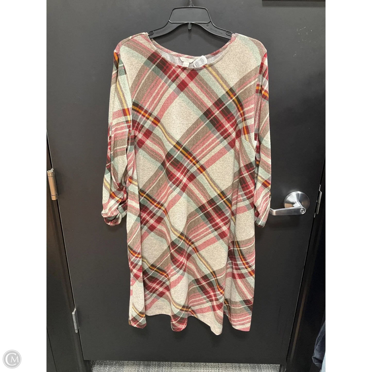 Dress Casual Midi By Cato In Plaid Pattern, Size: 2x