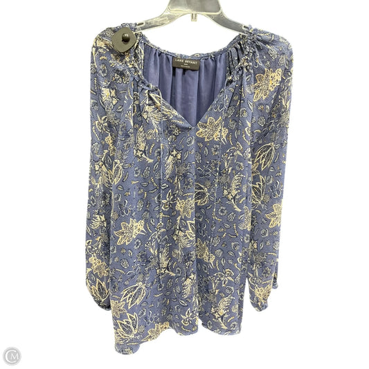 Top 3/4 Sleeve By Lane Bryant In Blue & Gold, Size: 1x