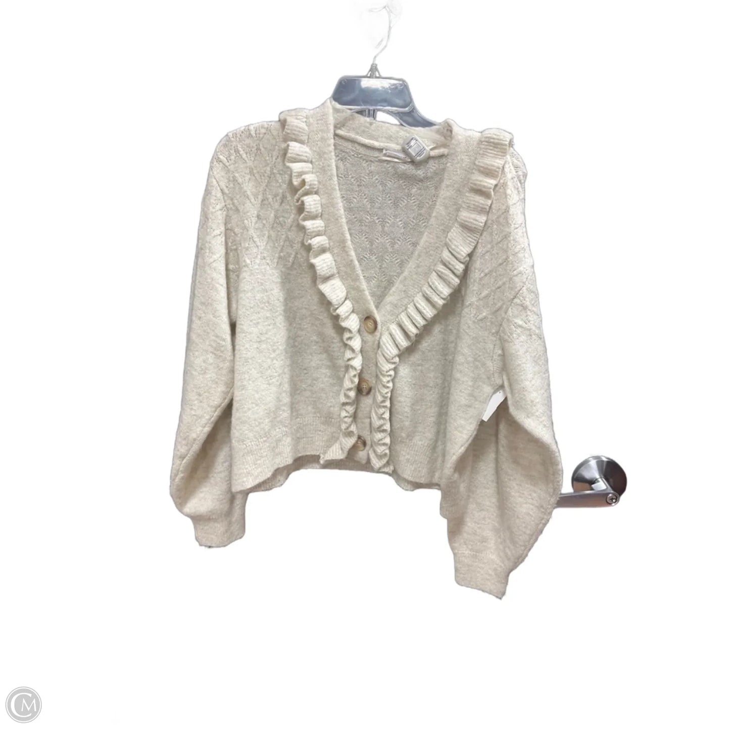 Sweater Cardigan By Mng In Beige, Size: L