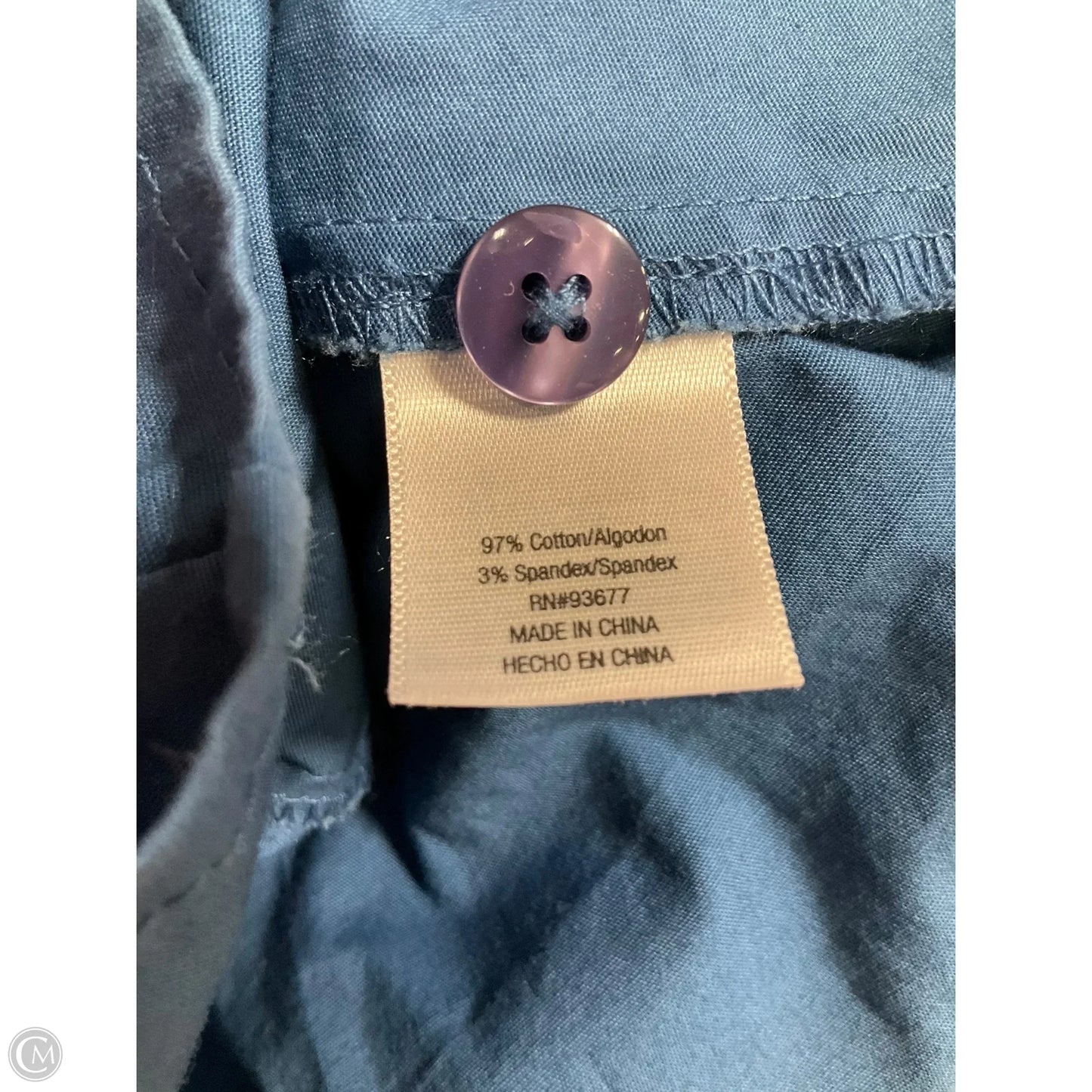 Blouse 3/4 Sleeve By St Johns Bay In Blue, Size: Xl