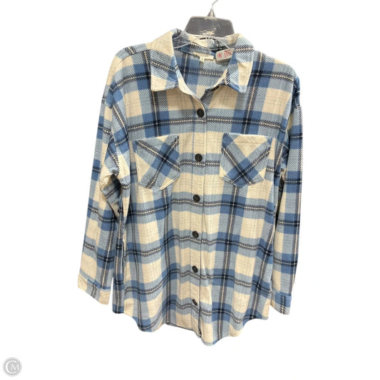 Jacket Shirt By Maurices In Blue & Cream, Size: M