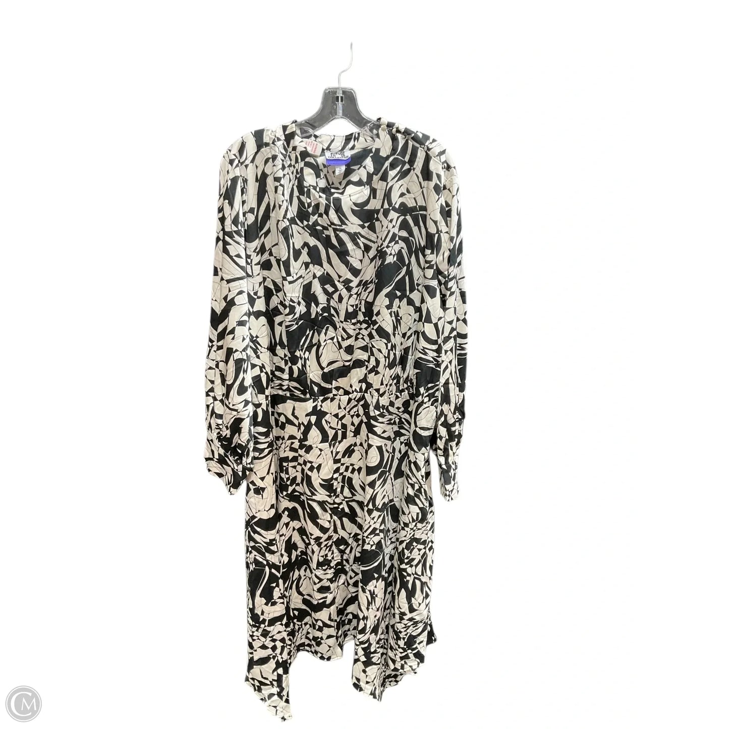 Dress Casual Midi By Future Collective In Black & White, Size: 3x
