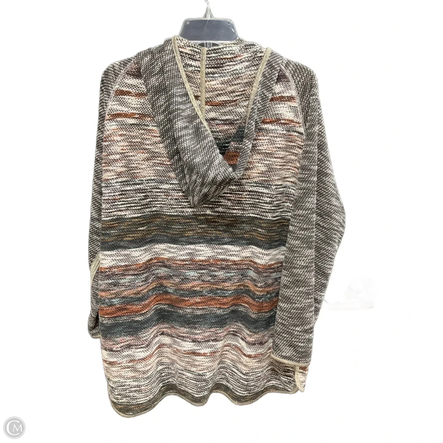 Sweater Cardigan By Ecote In Black & Tan, Size: L