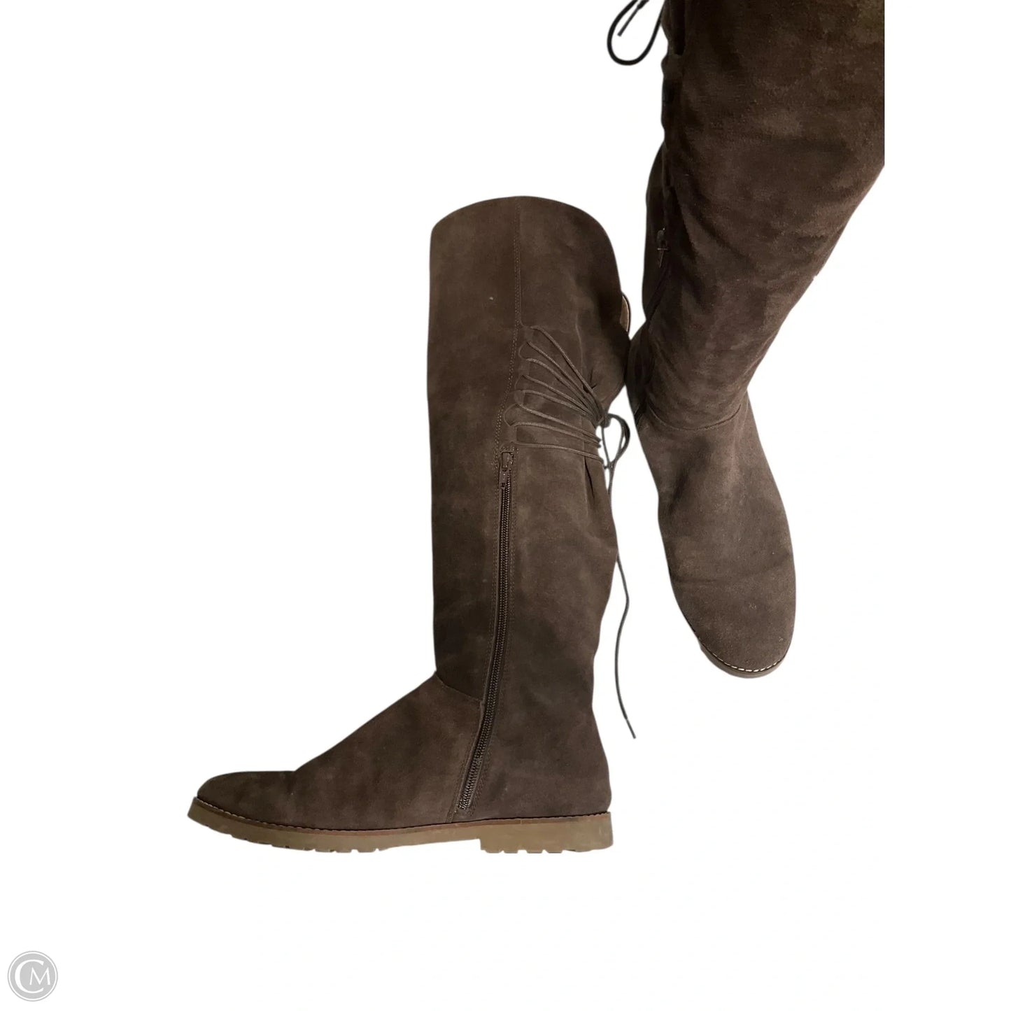 Boots Knee Flats By Lands End In Brown, Size: 10