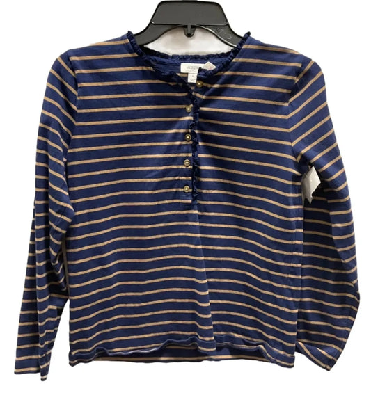Top Long Sleeve By J. Crew In Blue & Tan, Size: S