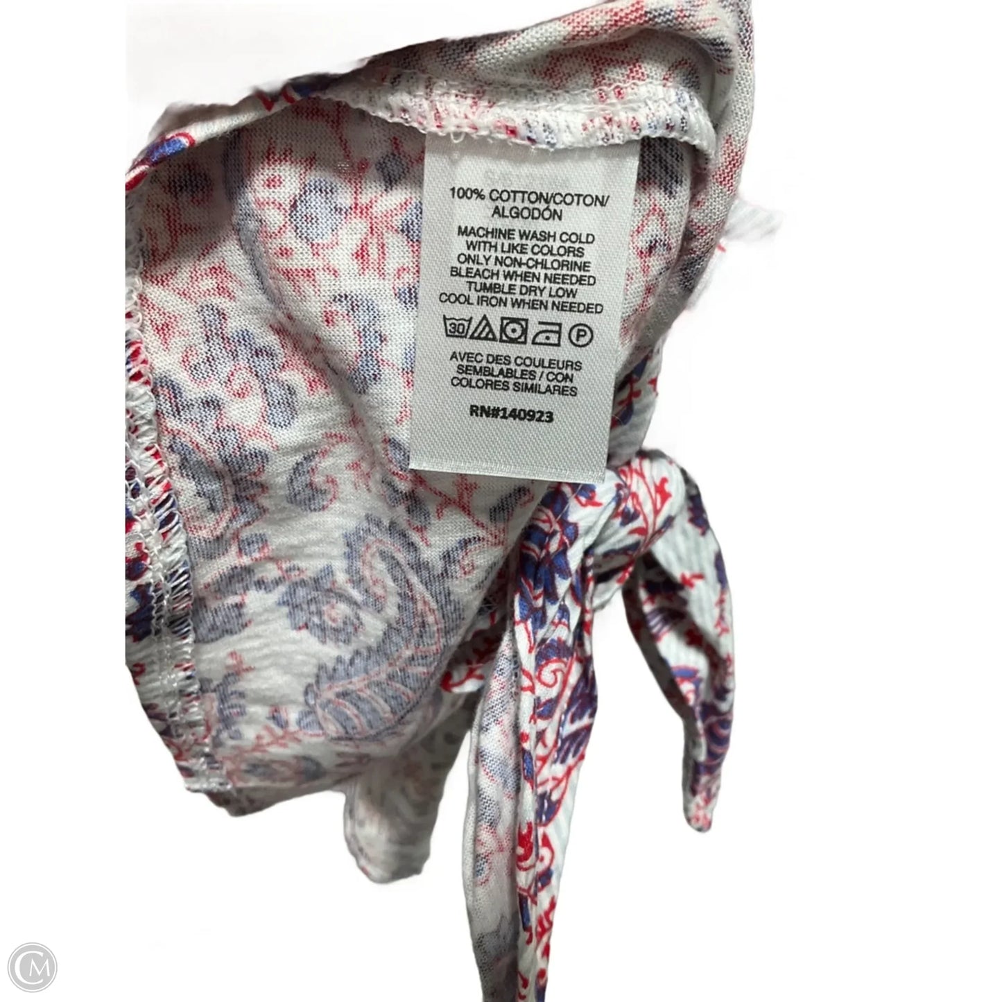 Top Short Sleeve By Loft In Blue & Red, Size: L