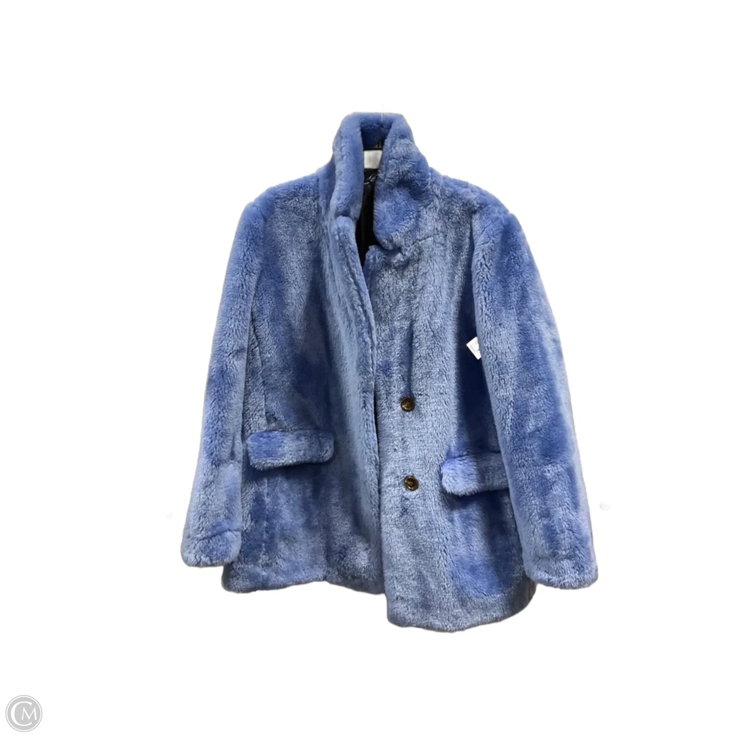Coat Faux Fur & Sherpa By J. Crew In Blue, Size: L