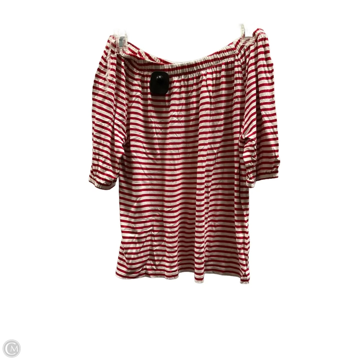 Top Short Sleeve By Talbots In Red & White, Size: M