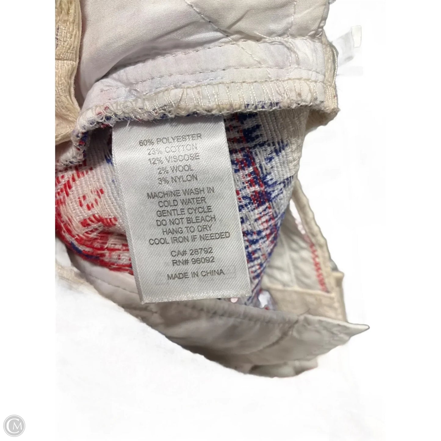Shorts By Katherine Barclay In Blue & Cream, Size: 12