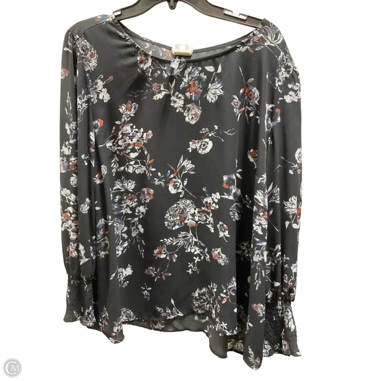 Top 3/4 Sleeve By Massini In Black & White, Size: 2x