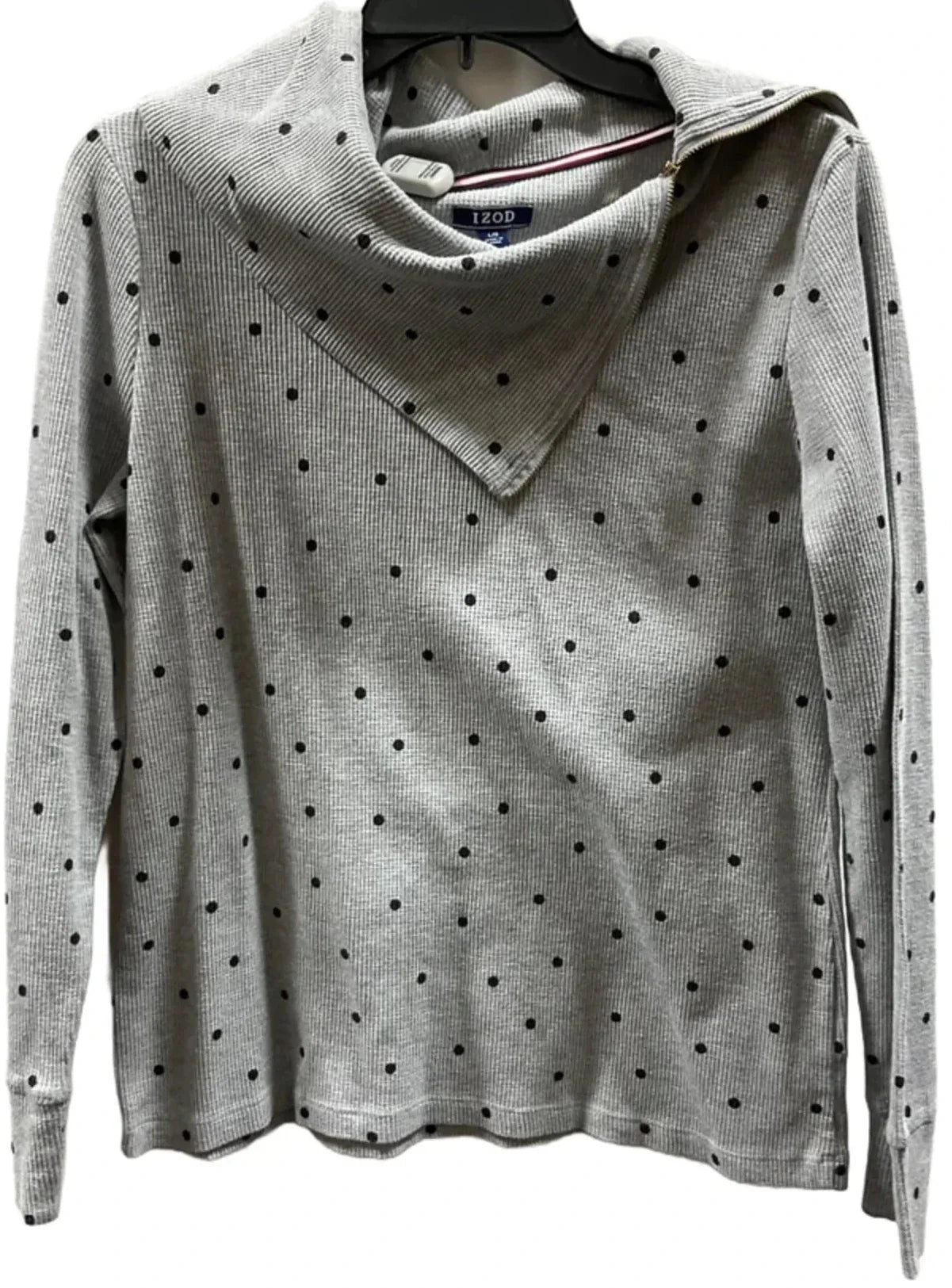 Top Long Sleeve By Izod In Polkadot Pattern, Size: L