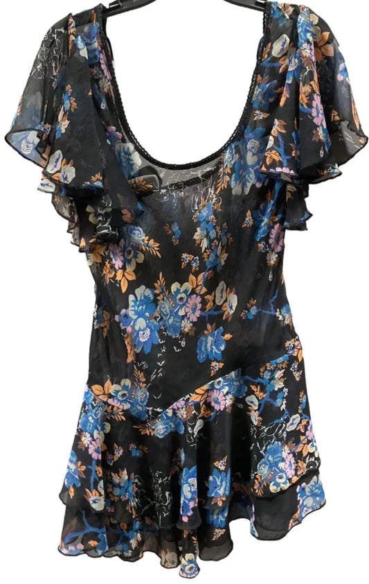 Tunic Short Sleeve By Free People In Floral Print, Size: S