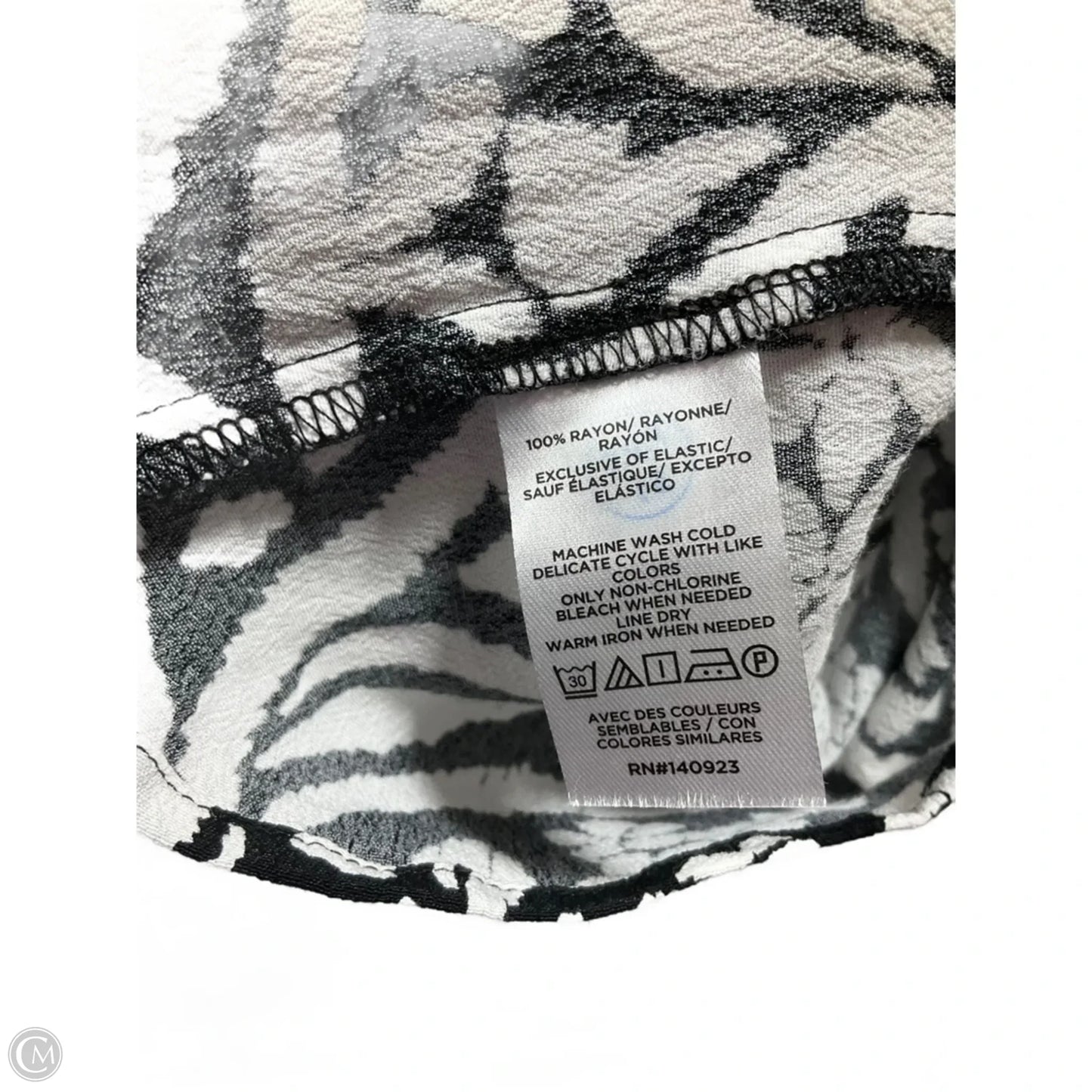 Top Sleeveless By Loft In Black & White, Size: S