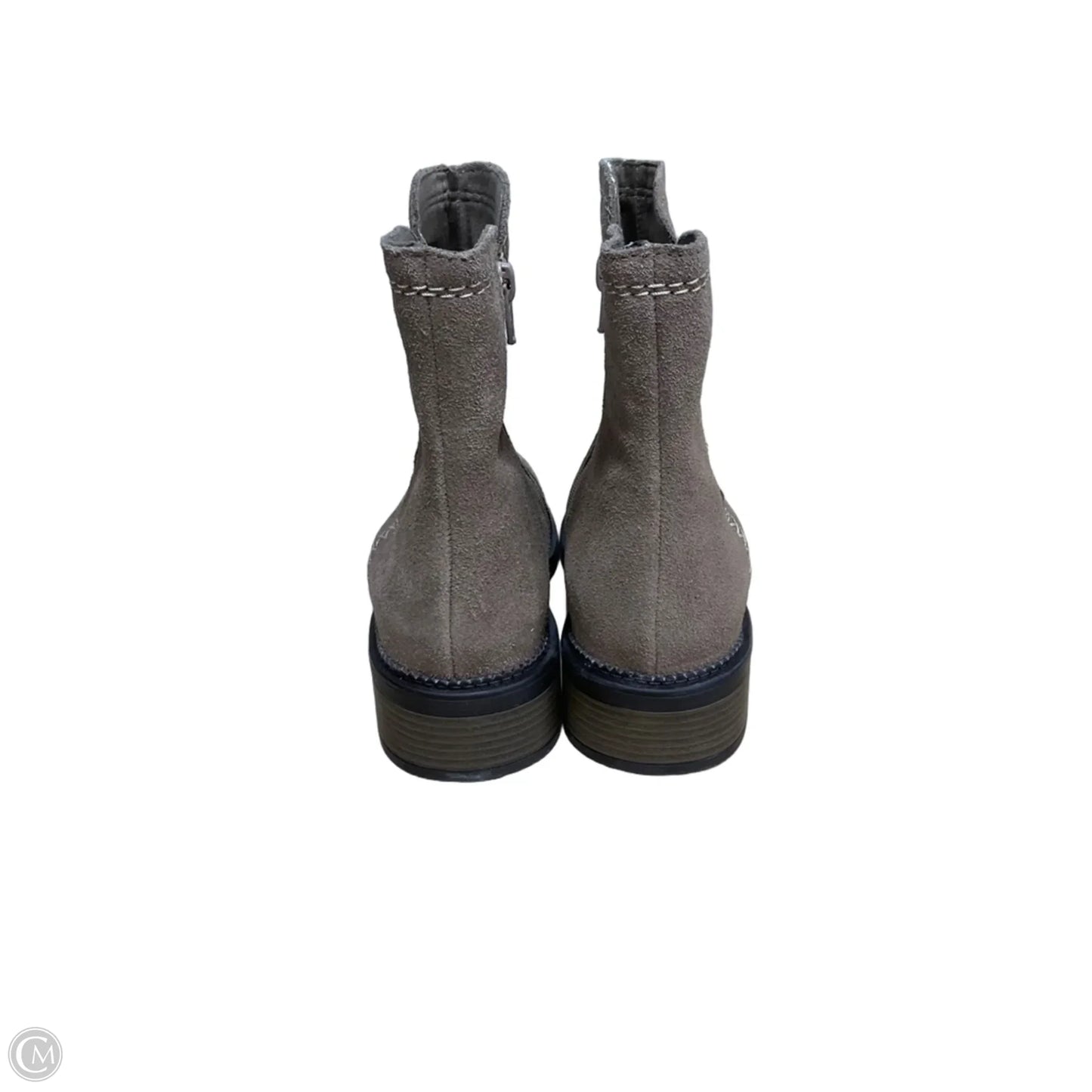Boots Ankle Heels By Clarks In Brown, Size: 7.5