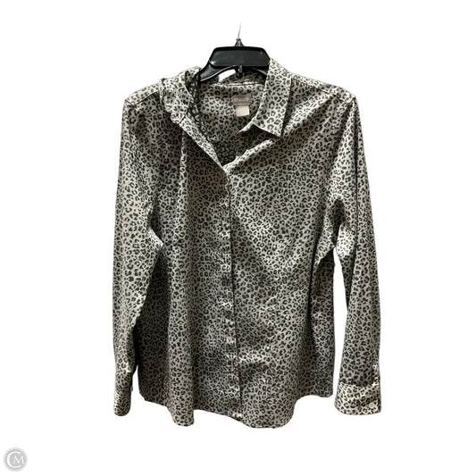 Blouse Long Sleeve By Chicos In Grey, Size: 14