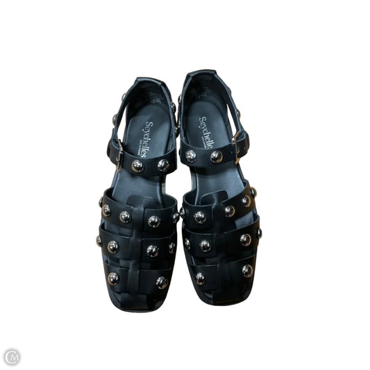 Sandals Flats By Seychelles In Black & Silver, Size: 7.5