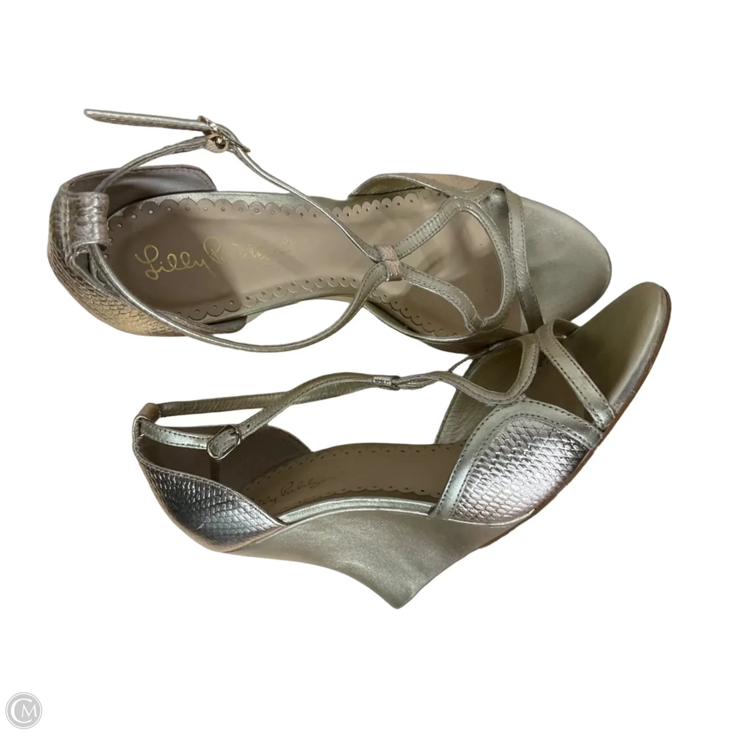 Sandals Designer By Lilly Pulitzer In Gold, Size: 7.5