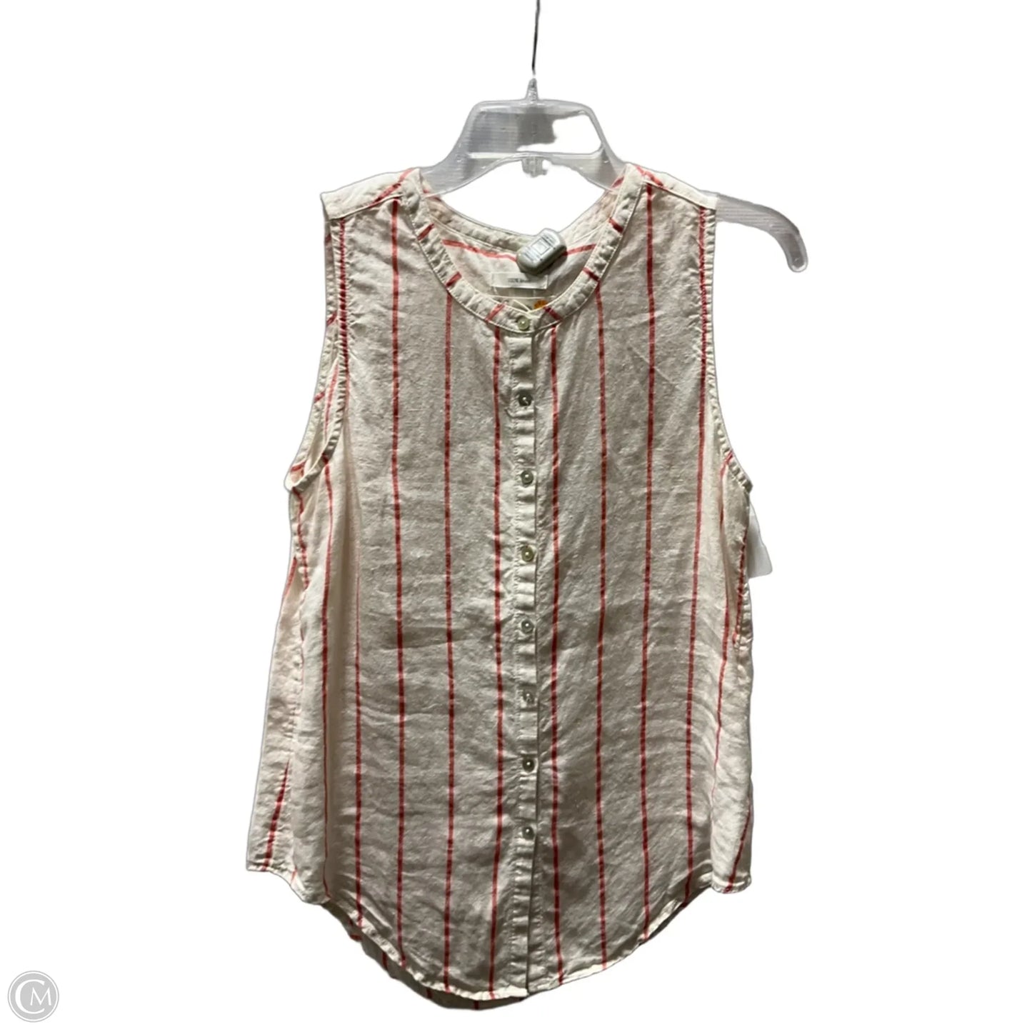Top Sleeveless By C And C In Cream & Red, Size: S