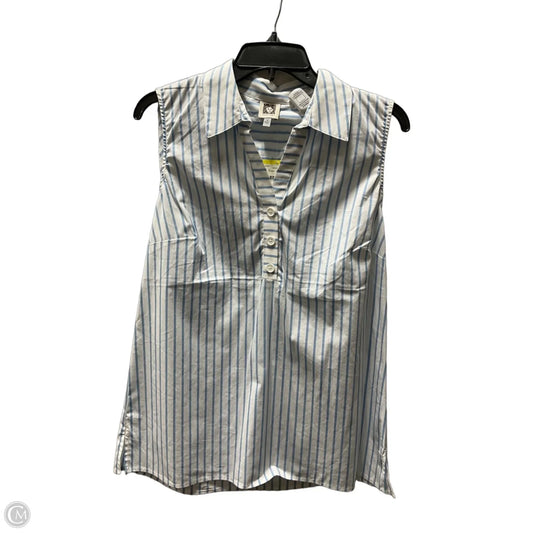 Blouse Sleeveless By Anne Klein In Blue & White, Size: M