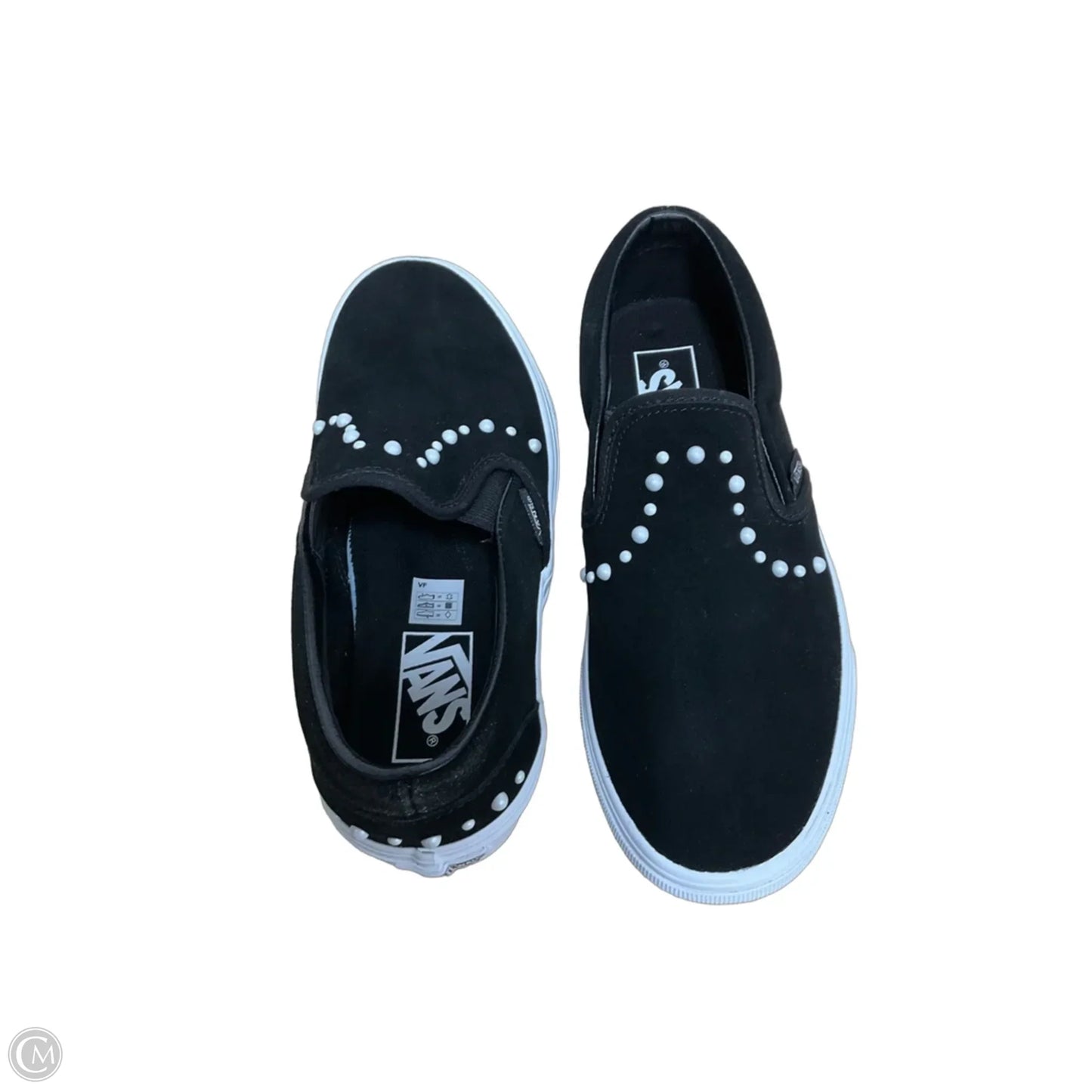 Shoes Flats By Vans In Black & White, Size: 7