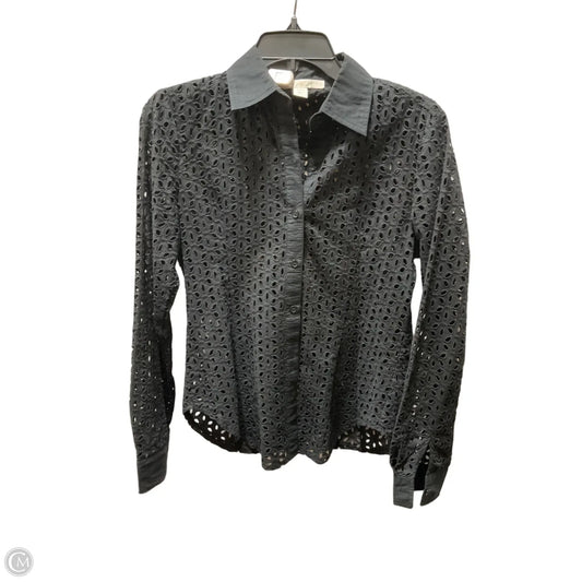 Blouse Long Sleeve By Boston Proper In Black, Size: 4