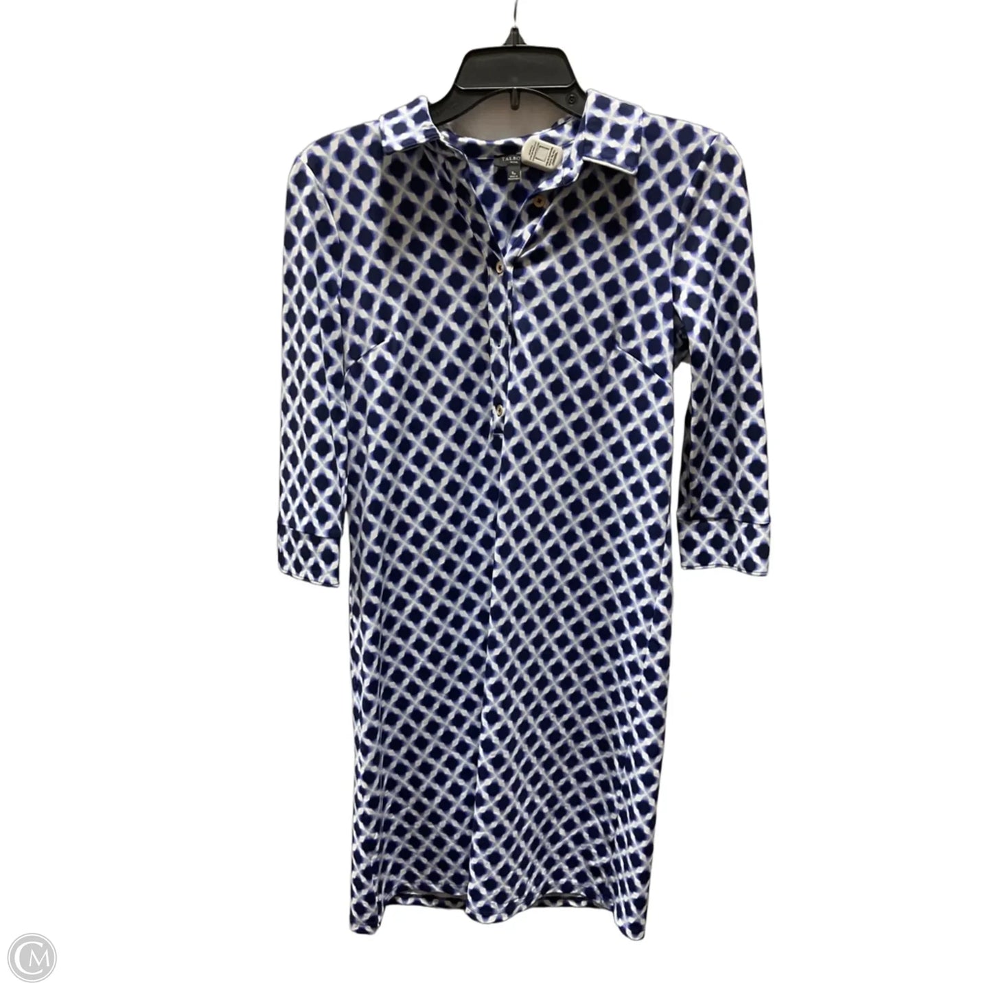 Dress Casual Midi By Talbots In Blue & White, Size: S
