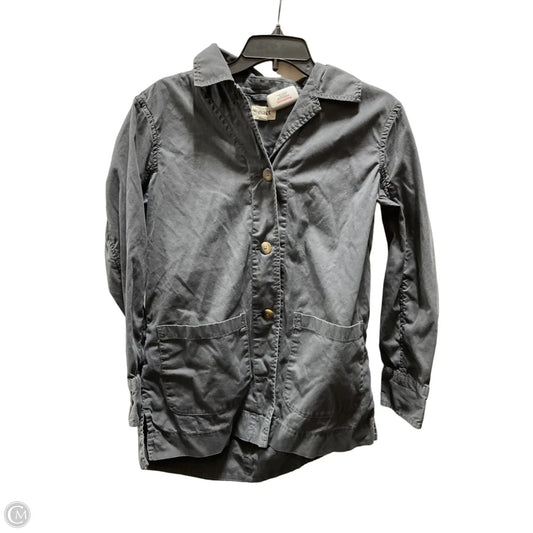 Jacket Shirt By Pact In Grey, Size: Xs