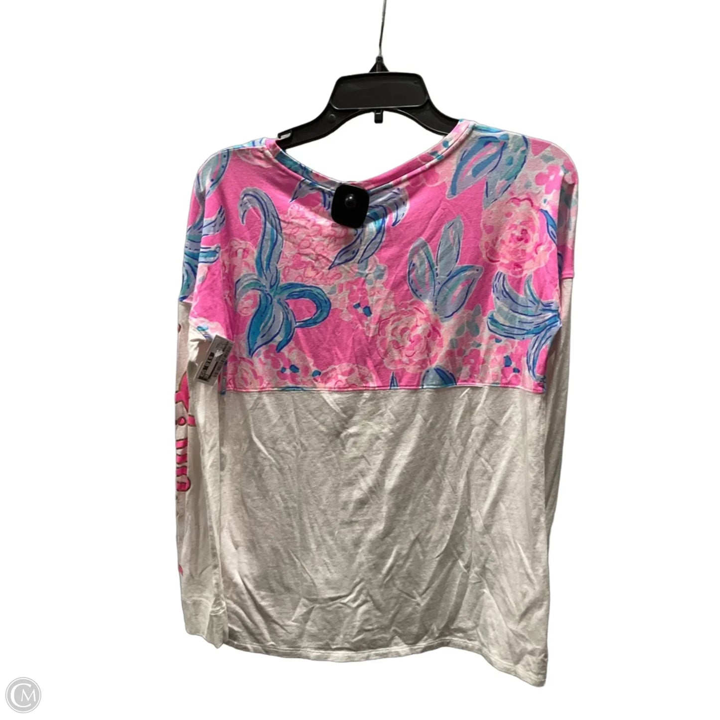 Top Long Sleeve Designer By Lilly Pulitzer In Pink & White, Size: Xxs