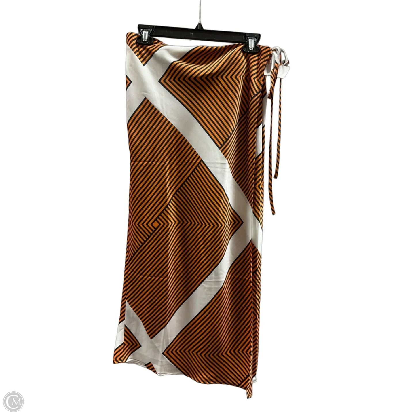 Skirt Midi By Loft In Orange & White, Size: 12