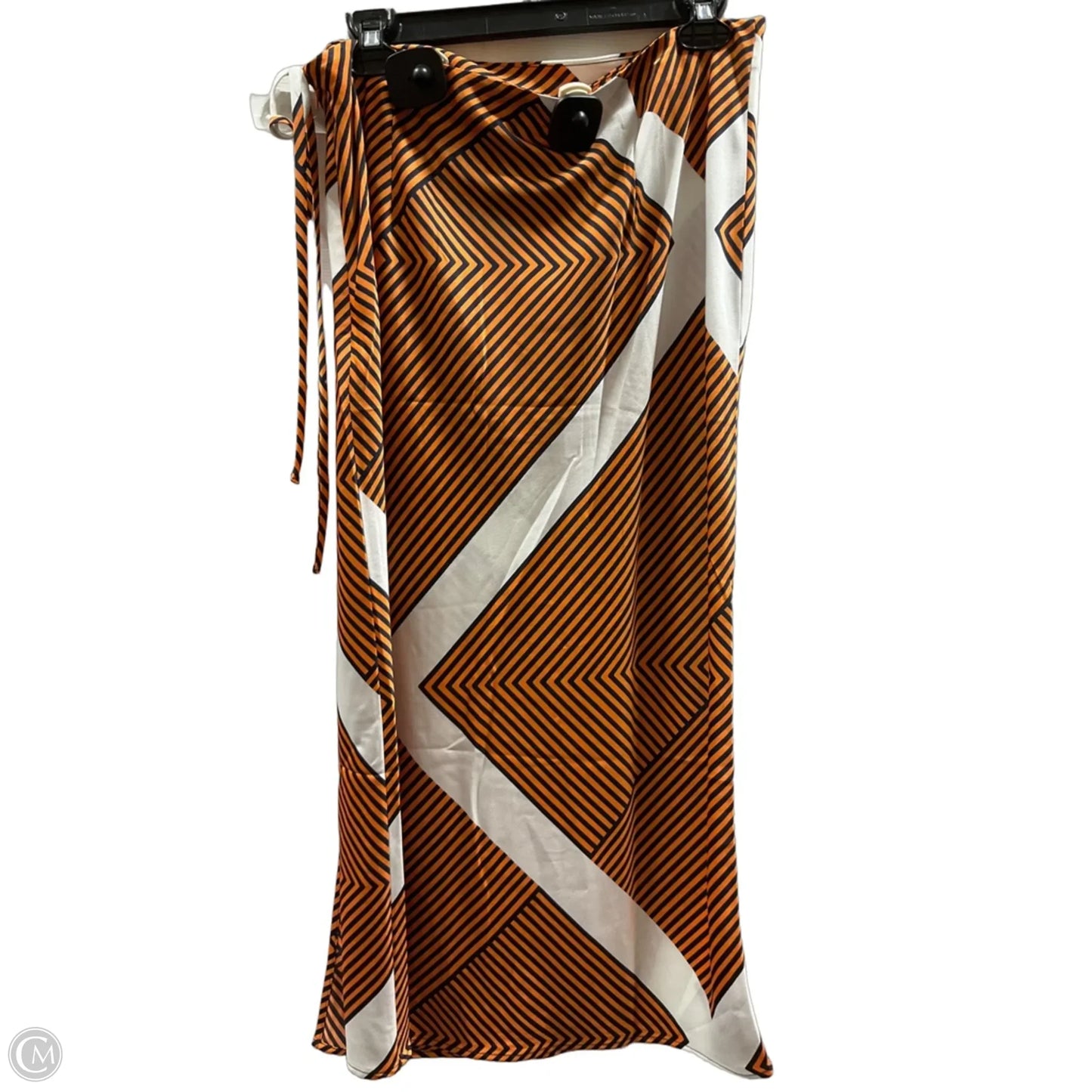 Skirt Midi By Loft In Orange & White, Size: 12