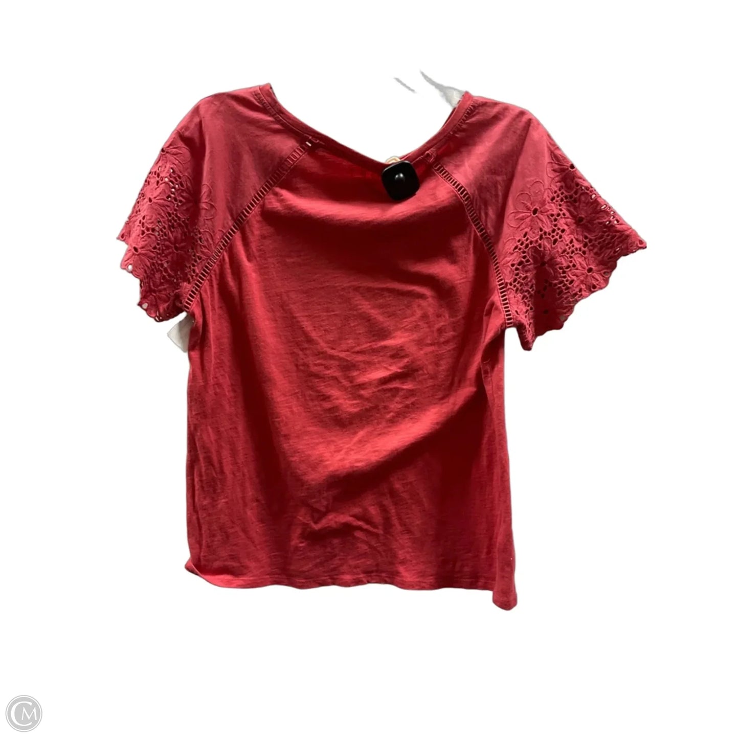 Top Short Sleeve By Loft In Red, Size: M