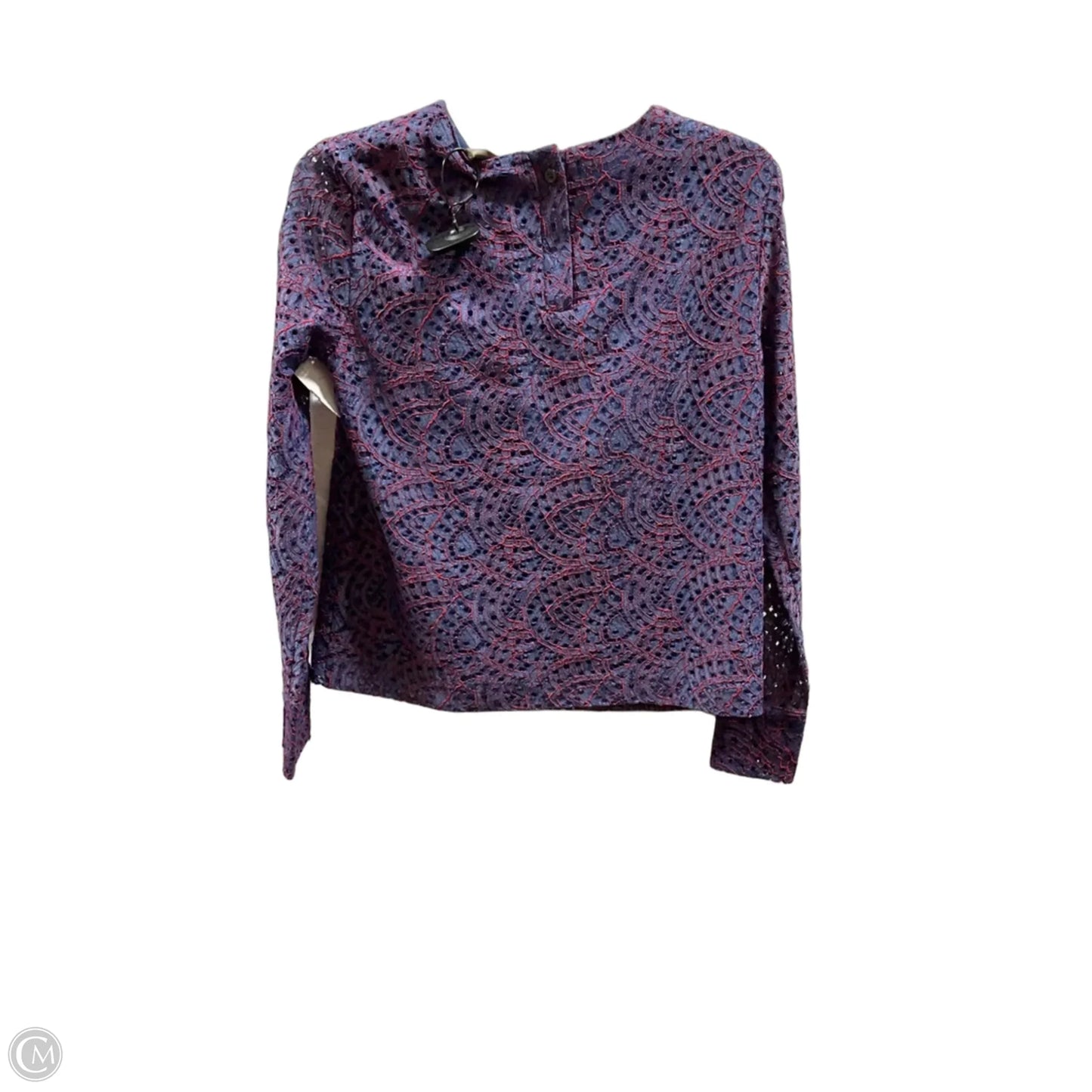 Top Long Sleeve By Banana Republic In Blue & Red, Size: Xs