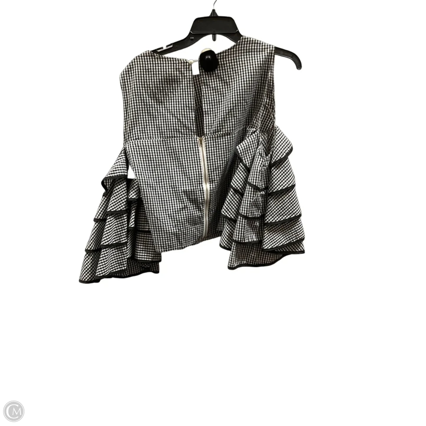 Top 3/4 Sleeve Basic By Gianni Bini In Checkered Pattern, Size: S