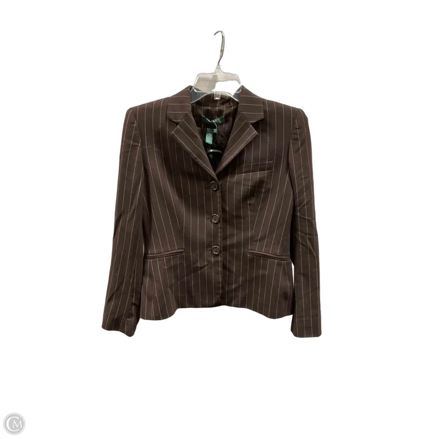 Blazer By Ralph Lauren In Brown & Cream, Size: 4