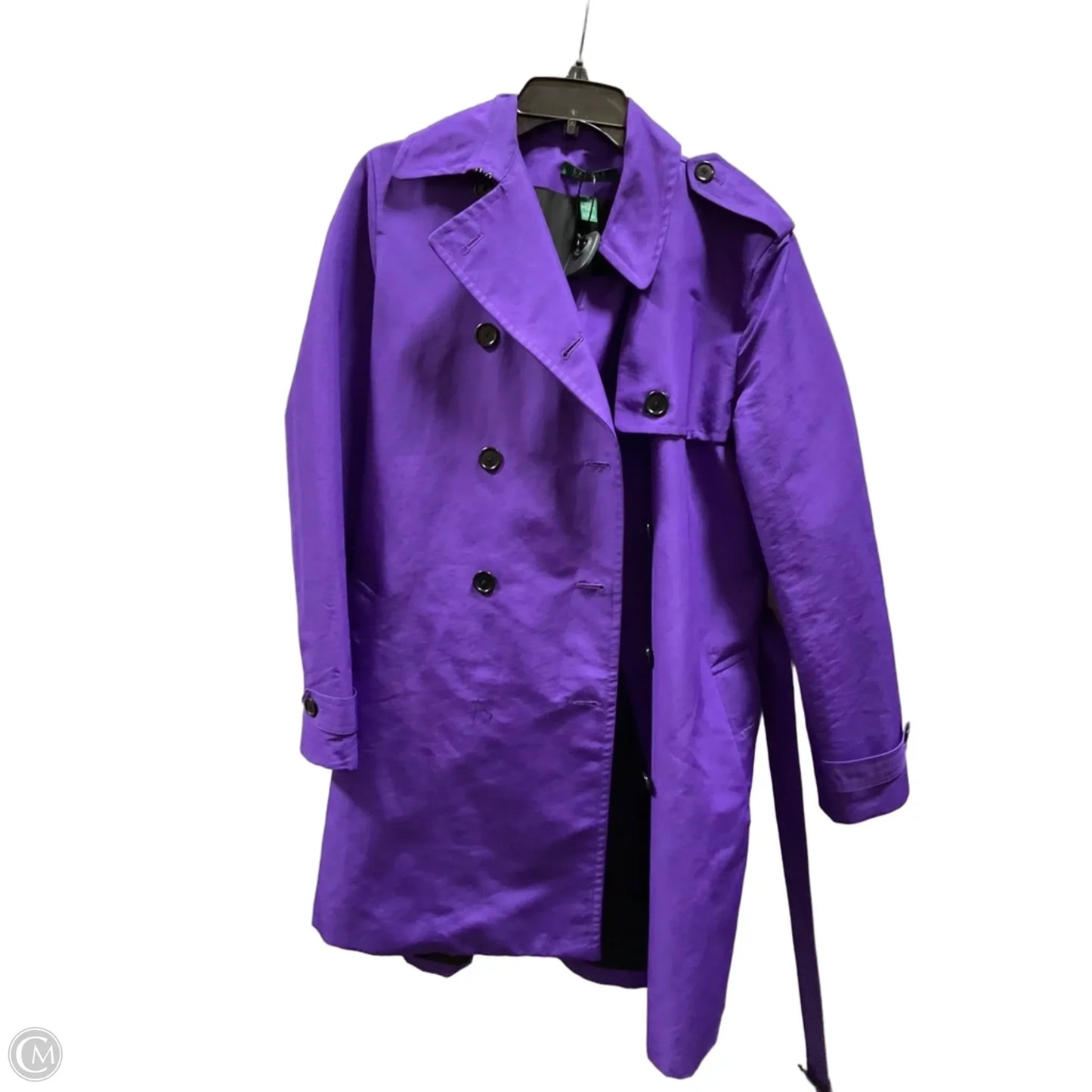 Coat Trench Coat By Ralph Lauren In Purple, Size: M