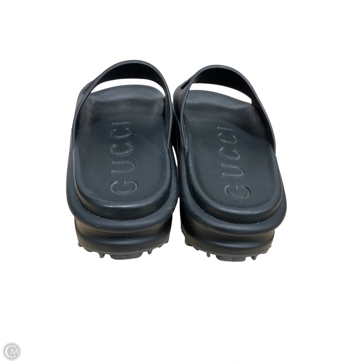 Sandals Luxury Designer By Gucci In Black, Size: 9