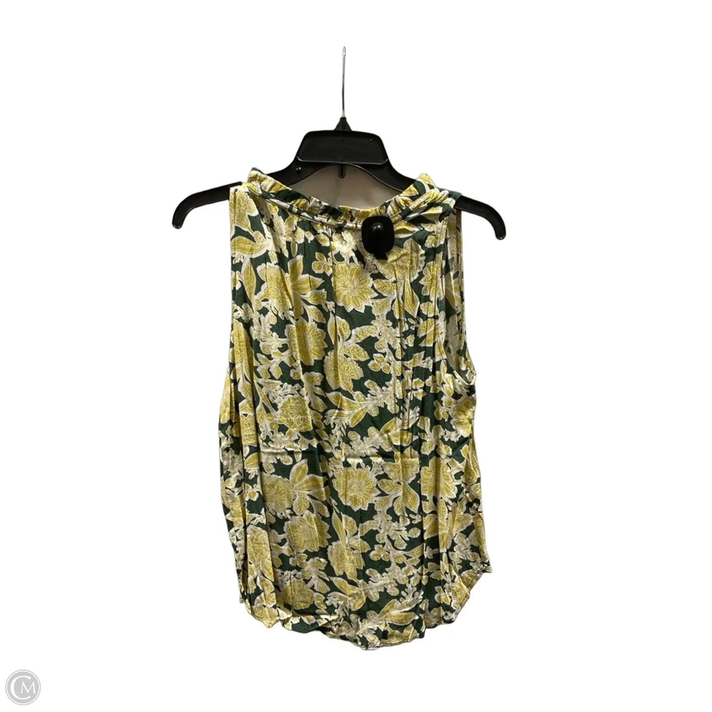 Top Sleeveless By Loft In Green & Yellow, Size: M