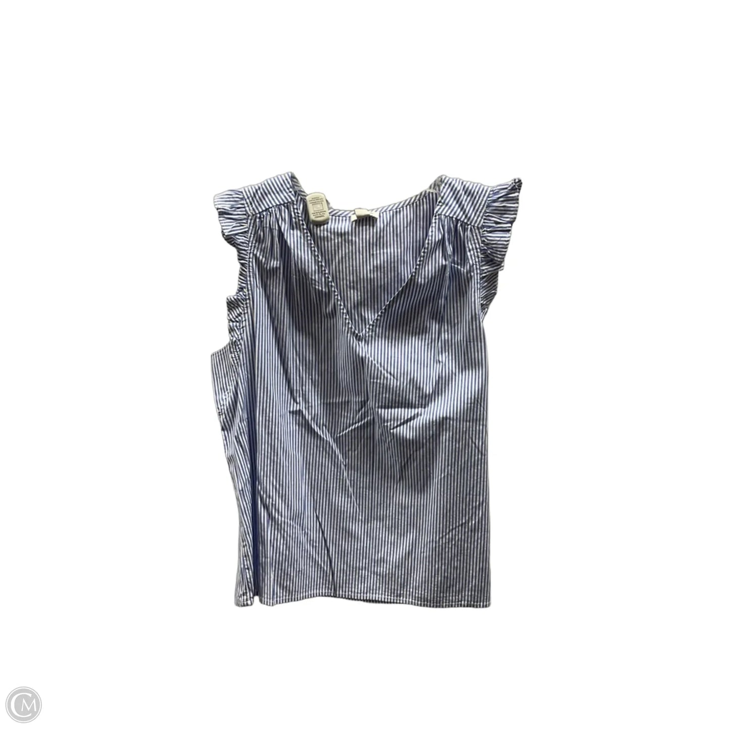 Top Sleeveless By J. Crew In Blue & White, Size: M