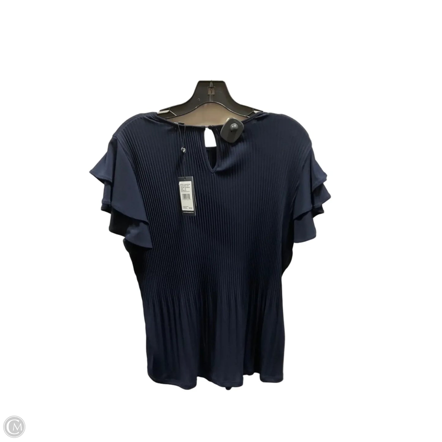 Top Short Sleeve By Adrianna Papell In Navy, Size: M