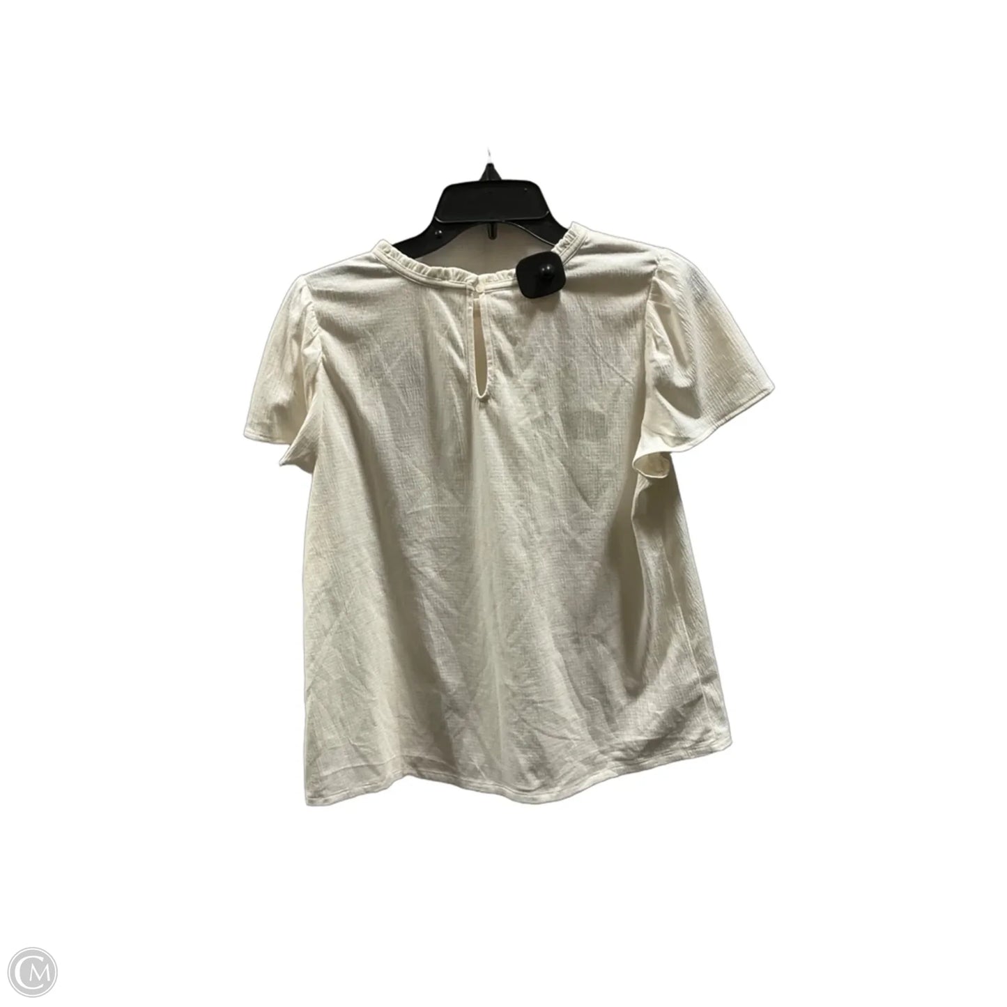 Top Short Sleeve By Loft In Cream, Size: M