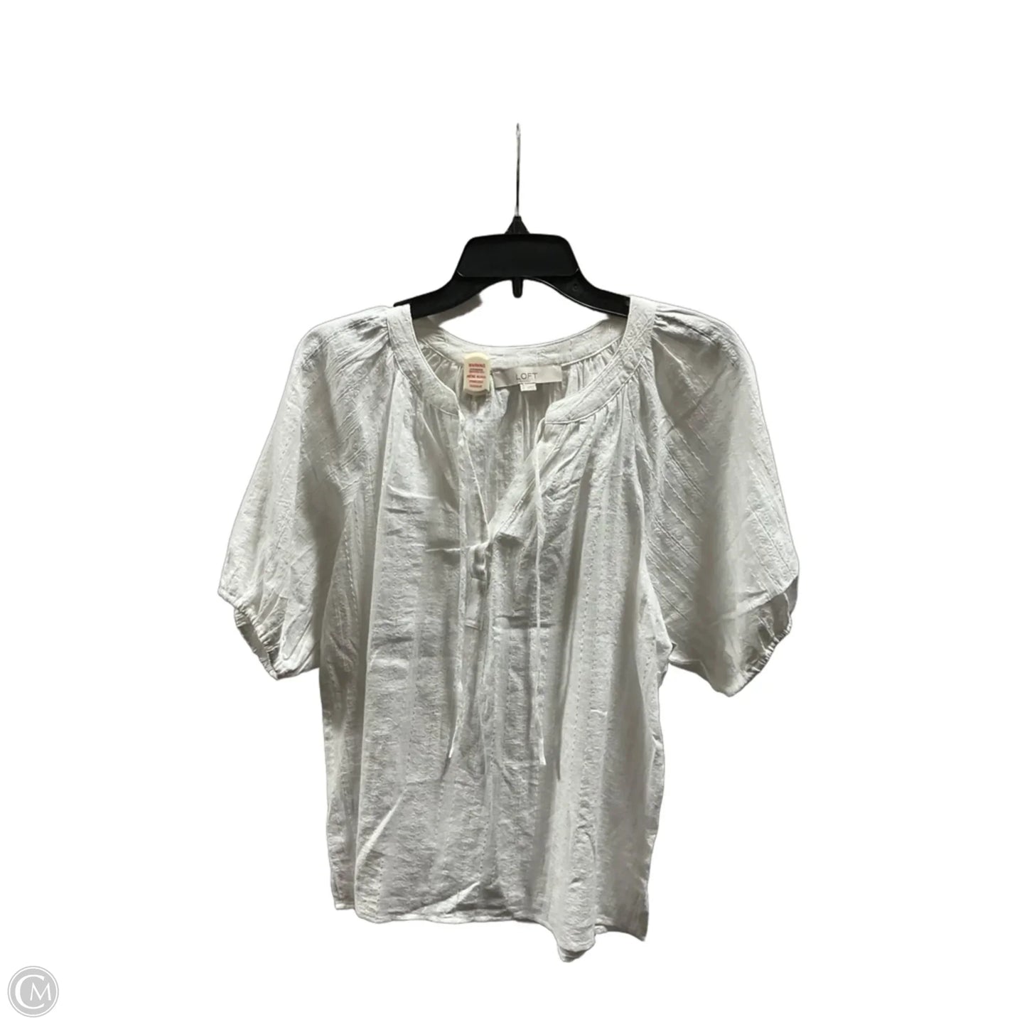 Top Short Sleeve By Loft In Cream, Size: M