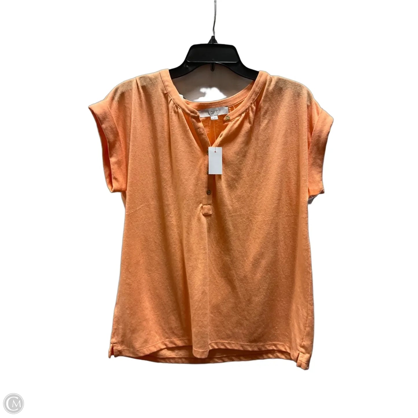 Top Short Sleeve By Loft In Orange, Size: S