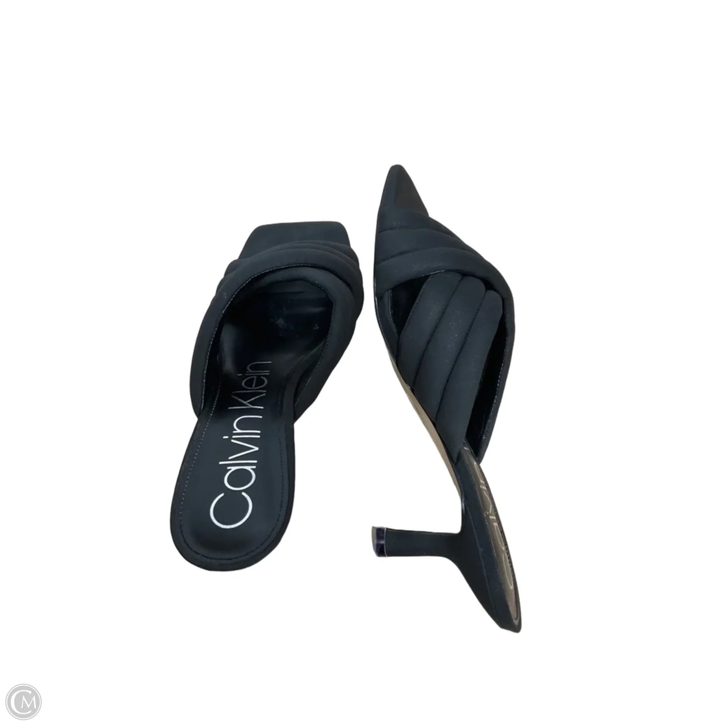 Sandals Heels Kitten By Calvin Klein In Black, Size: 8.5