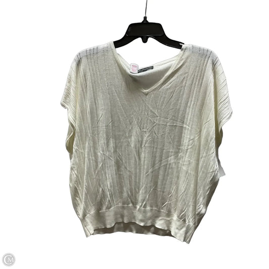 Top Short Sleeve By Adrianna Papell In Cream, Size: M