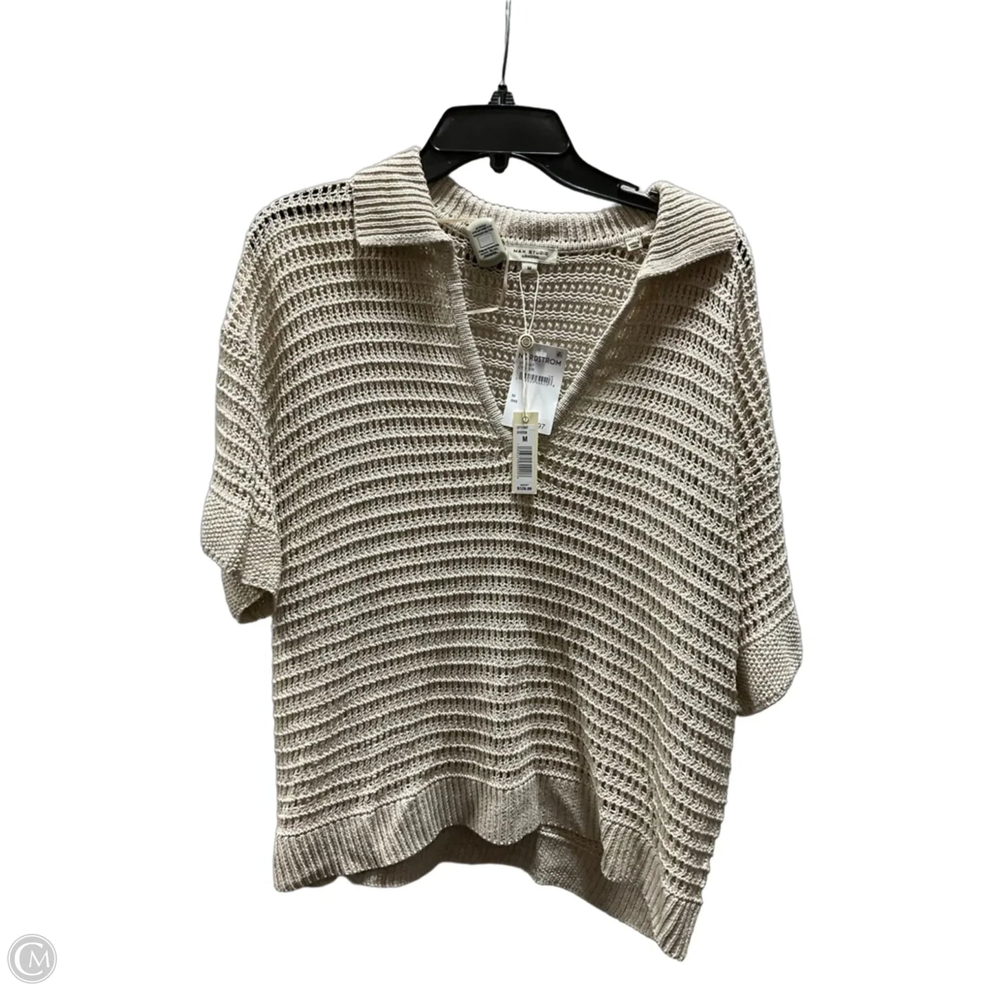 Top Short Sleeve By Max Studio In Beige, Size: M