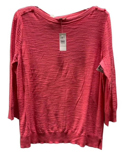 Top Long Sleeve By Loft In Pink, Size: L