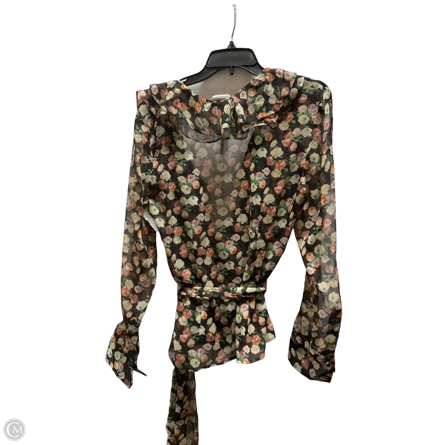 Top Long Sleeve By Ralph Lauren In Floral Print, Size: L