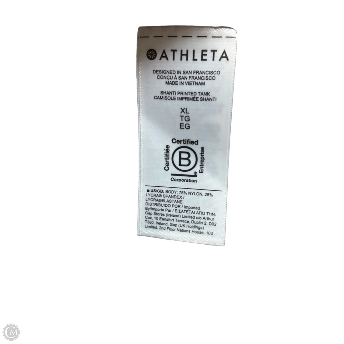 Athletic Tank Top By Athleta In Black & Grey, Size: Xl